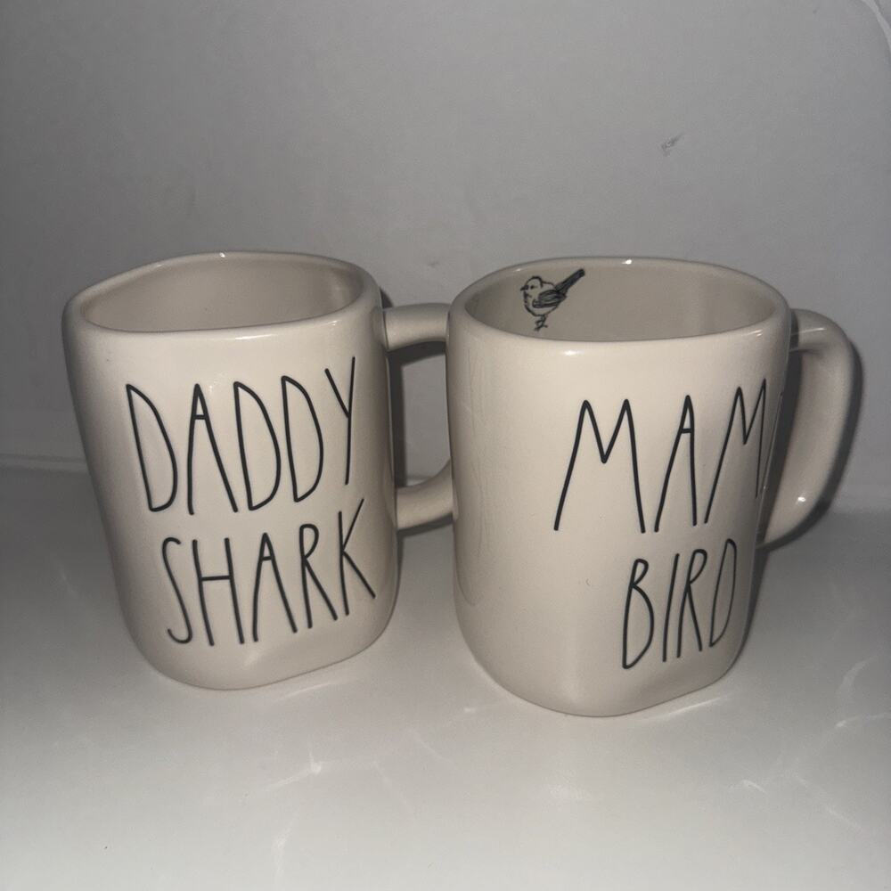 Rae Dunn by Magenta Mama Bird Daddy Shark Mugs Set More Styles Available!